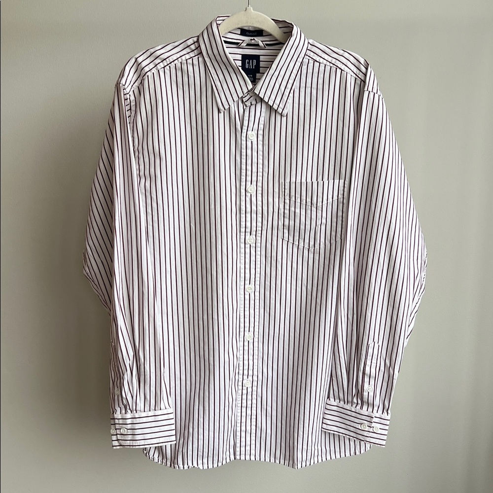 Gap Burgundy Striped Shirt (Fall 2004)